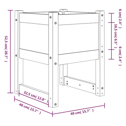 Odlingslådor 2 st vit 40x40x52,5 cm massiv furu