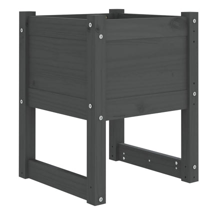 Odlingslådor 2 st grå 40x40x52,5 cm massiv furu