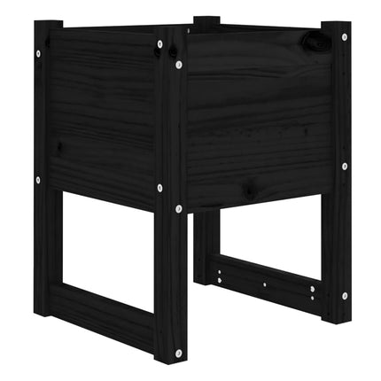 Odlingslådor 2 st Svart 40x40x52,5 cm massiv furu