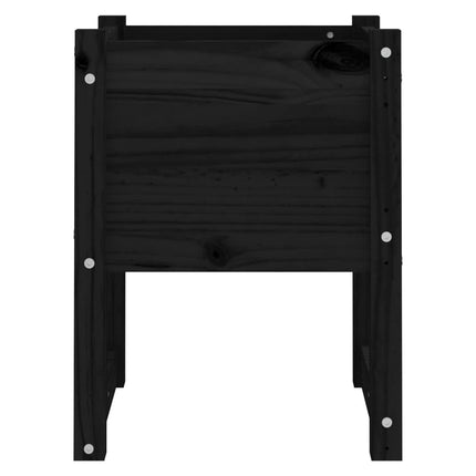Odlingslådor 2 st Svart 40x40x52,5 cm massiv furu
