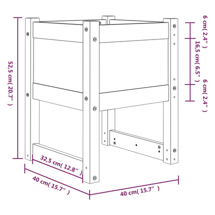 Odlingslådor 2 st Svart 40x40x52,5 cm massiv furu