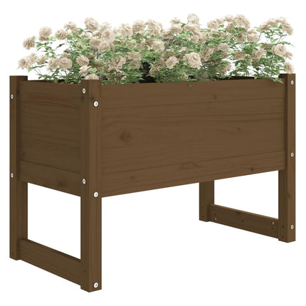 Odlingslåda honungsbrun 78x40x52 cm massiv furu
