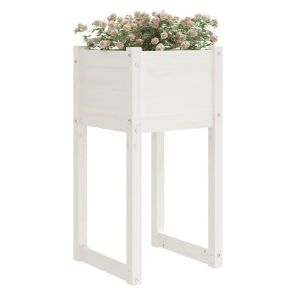 Odlingslådor 2 st vit 40x40x81 cm massiv furu