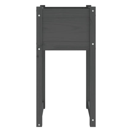 Odlingslåda grå 40x40x81 cm massiv furu