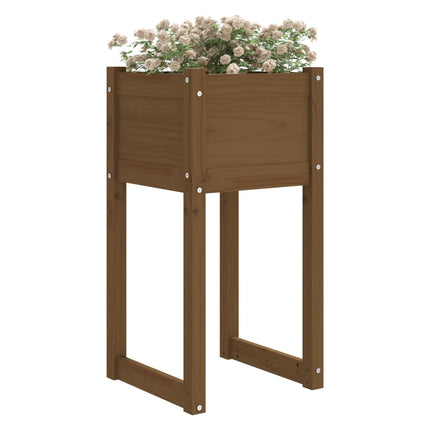 Odlingslådor 2 st honungsbrun 40x40x81 cm massiv furu
