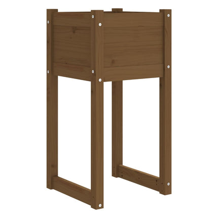 Odlingslådor 2 st honungsbrun 40x40x81 cm massiv furu