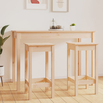 Barstolar 2 st 40x40x78 cm massivt trä furu