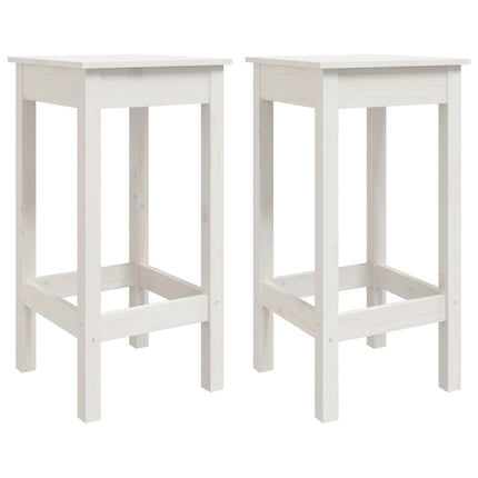 Barstolar 2 st vit 40x40x78 cm massiv furu