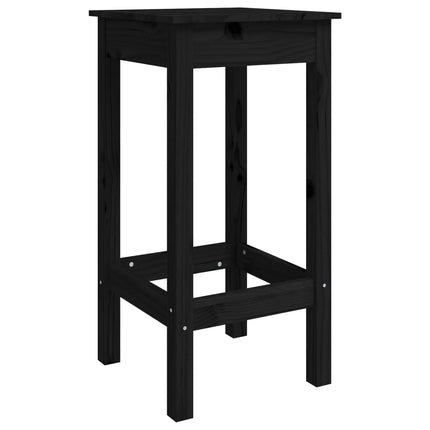 Barstolar 2 st svarta 40x40x78 cm massivt trä furu
