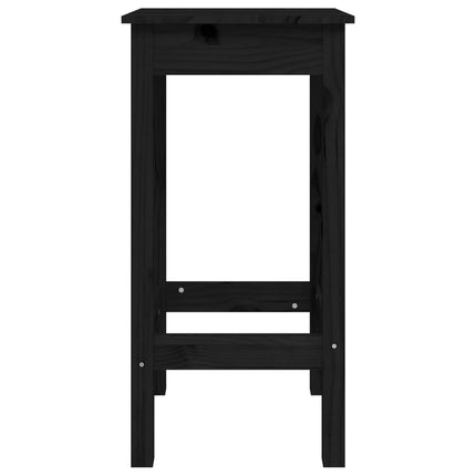 Barstolar 2 st svarta 40x40x78 cm massivt trä furu
