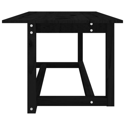 Soffbord svart 110x55x45 cm massiv furu