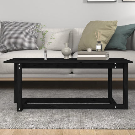Soffbord svart 110x55x45 cm massiv furu