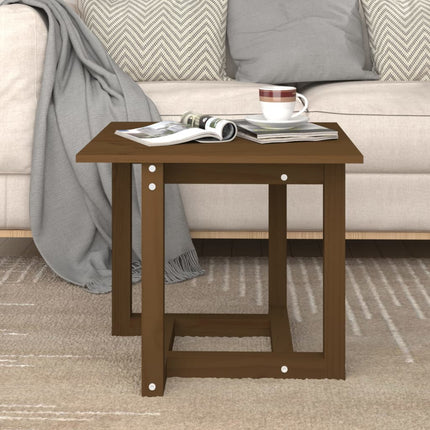 Soffbord honungsbrun 50x50x45 cm massiv furu