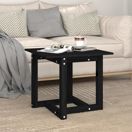 Soffbord svart 50x50x45 cm massivt furu