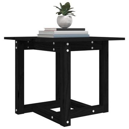 Soffbord svart 50x50x45 cm massivt furu