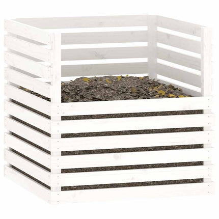 Kompostlåda vit 80x80x78 cm massiv furu