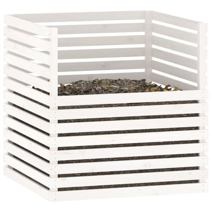 Kompostlåda vit 100x100x102 cm massiv furu