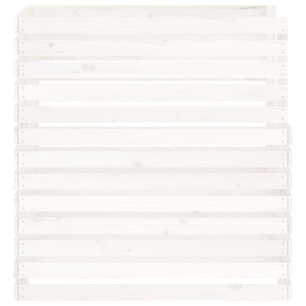 Kompostlåda vit 100x100x102 cm massiv furu