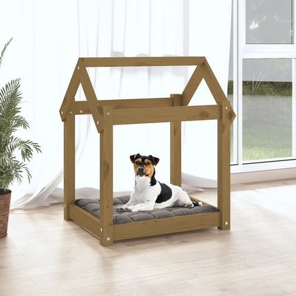 Hundbädd honungsbrun 61x50x70 massiv furu