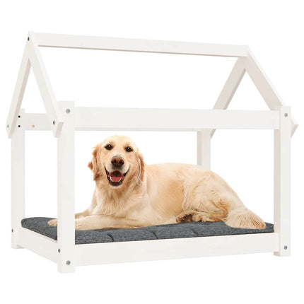 Hundbädd vit 81x60x70 cm massiv furu