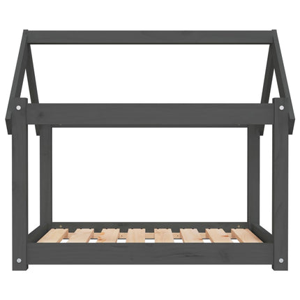 Hundbädd grå 81x60x70 cm massiv furu