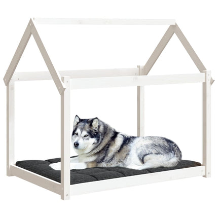 Hundbädd vit 111x80x100 cm massiv furu