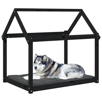 Hundbädd svart 111x80x100 cm massiv furu