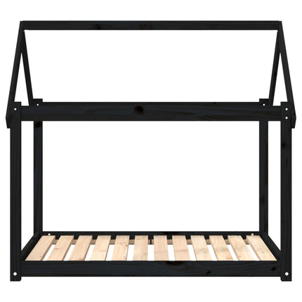 Hundbädd svart 111x80x100 cm massiv furu