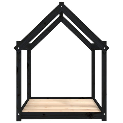 Hundbädd svart 111x80x100 cm massiv furu