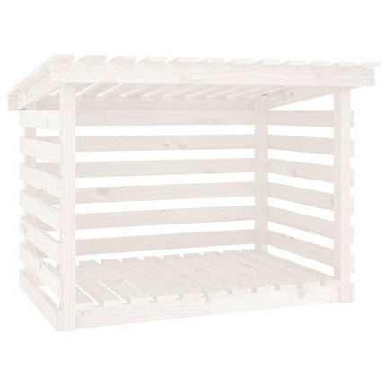 Vedställ vit 108x73x79 cm massiv furu