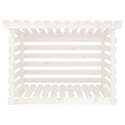 Vedställ vit 108x73x79 cm massiv furu