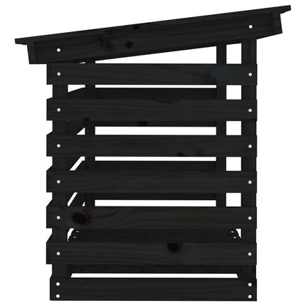 Vedställ svart 108x73x79 cm massiv furu