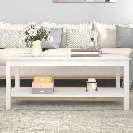 Soffbord vit 110x55x45 cm massiv furu