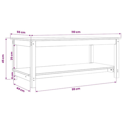 Soffbord honungsbrun 110x55x45 cm massiv furu