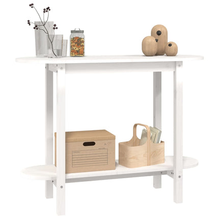 Konsolbord vit 110x40x80 cm massiv furu