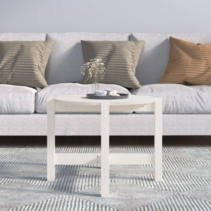 Soffbord vit Ø 62,5x45cm massiv furu