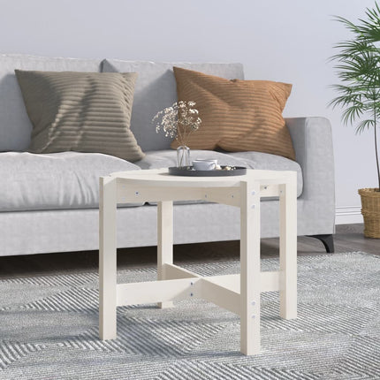 Soffbord vit Ø 62,5x45cm massiv furu