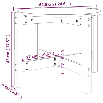 Soffbord honungsbrun Ø 62,5x45 cm massiv furu