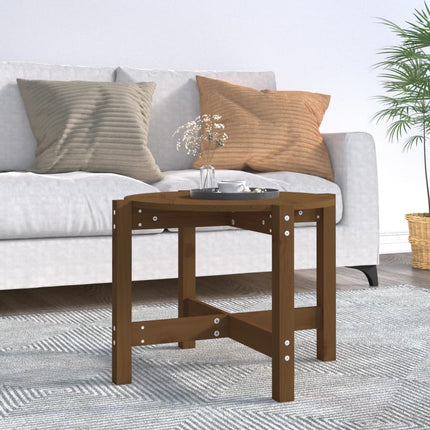 Soffbord honungsbrun Ø 62,5x45 cm massiv furu