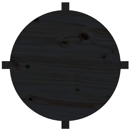 Soffbord svart Ø 62,5x45cm massiv furu