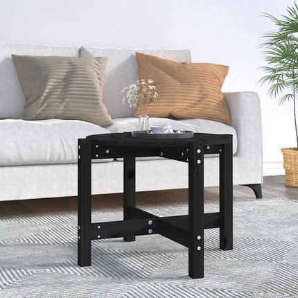 Soffbord svart Ø 62,5x45cm massiv furu