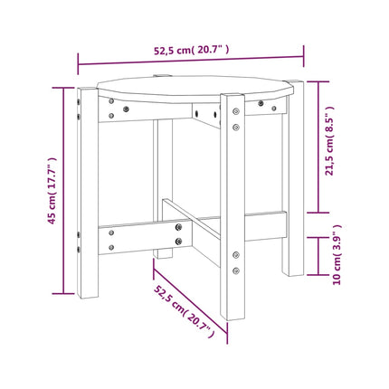 Soffbord Ø 52,5x45 cm massiv furu