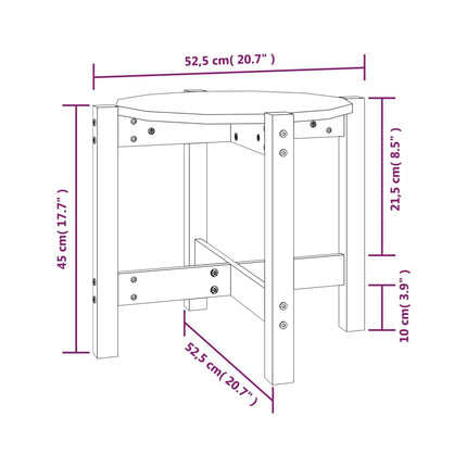 Soffbord vit Ø 52,5x45 cm massiv furu