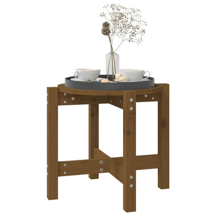 Soffbord honungsbrun Ø 52,5x45 cm massiv furu