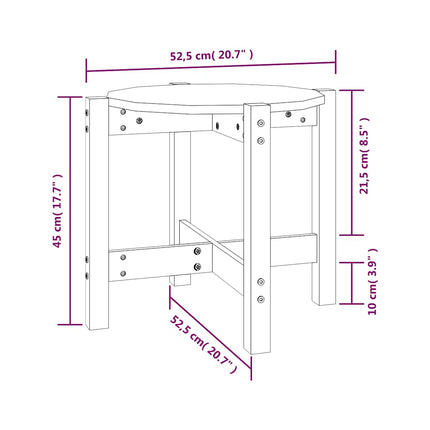 Soffbord svart Ø 52,5x45 cm massiv furu