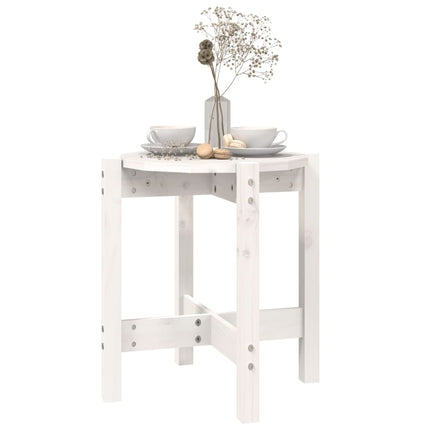 Soffbord vit Ø 42,5x45 cm massiv furu