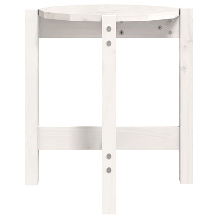 Soffbord vit Ø 42,5x45 cm massiv furu