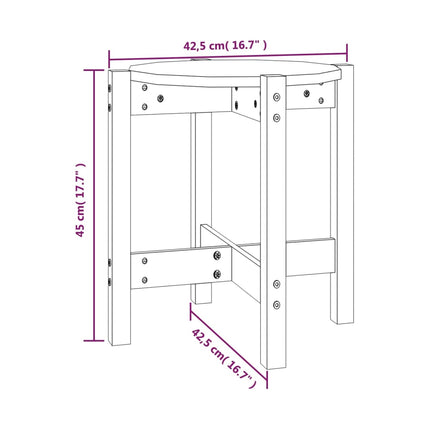 Soffbord vit Ø 42,5x45 cm massiv furu