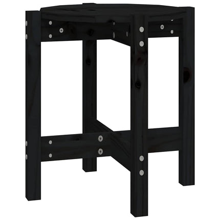 Soffbord svart Ø 42,5x45 cm massiv furu