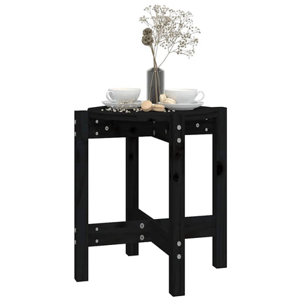 Soffbord svart Ø 42,5x45 cm massiv furu